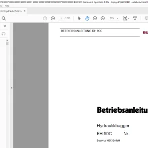 CAT Bucyrus RH 90C Hydraulikbagger Betriebsanleitung 3666340 - PDF DOWNLOAD (German)