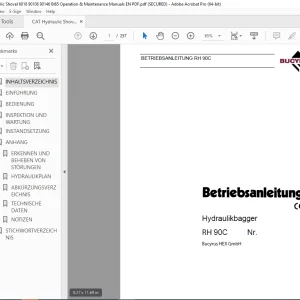 CAT Bucyrus RH 90C Hydraulikbagger Betriebsanleitung 3720560 PDF DOWNLOAD (GERMAN)