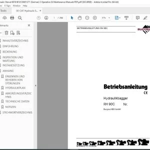 CAT Bucyrus RH 90C Hydraulikbagger Betriebsanleitung 3721310 PDF DOWNLOAD (German)
