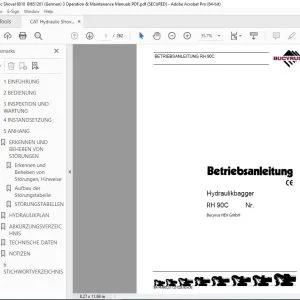 CAT Bucyrus RH 90C Hydraulikbagger Betriebsanleitung 3725028 PDF DOWNLOAD (German)