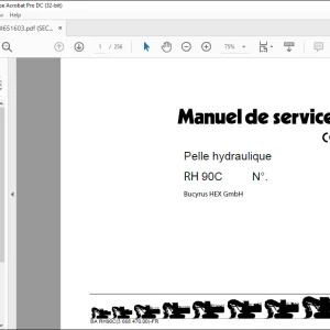 CAT Bucyrus RH 90C Pelle hydraulique MANUEL DE SERVICE - PDF DOWNLOAD (French)