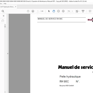 CAT Bucyrus RH 90C Pelle hydraulique Manuel de Service 3663010 - PDF DOWNLOAD (French)