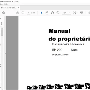 CAT Bucyrus RH200 Escavadeira Hidráulica MANUAL DO PROPRIETÁRIO BI651622  - PDF DOWNLOAD (Portuguese)