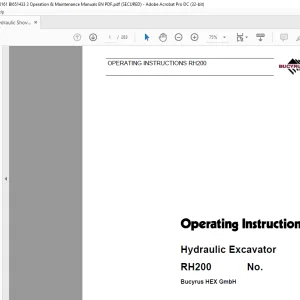 CAT Bucyrus RH200 Hydraulic Excavator Operating Instruction Manual 3725014 - PDF DOWNLOAD