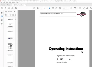 CAT Bucyrus RH340 Hydraulic Excavator Operating Instruction Manual - PDF DOWNLOAD
