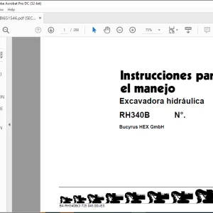 CAT Bucyrus RH340B Excavadora hidráulica INSTRUCCIONES PARA EL MANEJO Manual BI651546 -PDF DOWNLOAD (Spanish)