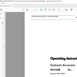 CAT Bucyrus RH340B Hydraulic Excavator Operating Instruction Manual 3725045 - PDF DOWNLOAD