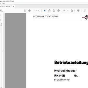 CAT Bucyrus RH340B Hydraulikbagger BETRIEBSANLEITUNG BI651263 - PDF DOWNLOAD (German)