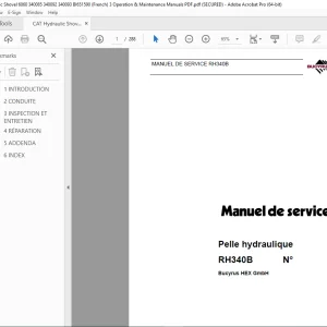 CAT Bucyrus RH340B Pelle hydraulique Manuel de service 3725045 PDF DOWNLOAD (FRENCH)