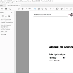 CAT Bucyrus RH340B Pelle hydraulique Manuel de service 3725053 PDF DOWNLOAD (FRENCH)