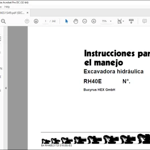 CAT Bucyrus RH40E Excavadora hidráulica INSTRUCCIONES PARA EL MANEJO Manual BI651549 - PDF DOWNLOAD (Spanish)