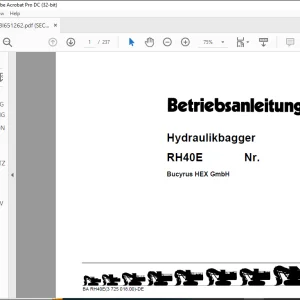 CAT Bucyrus RH40E Hydraulikbagger BETRIEBSANLEITUNG  BI651262 - PDF DOWNLOAD (German)