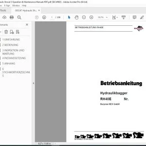 CAT Bucyrus RH40E Hydraulikbagger Betriebsanleitung 3725041 PDF DOWNLOAD (German)