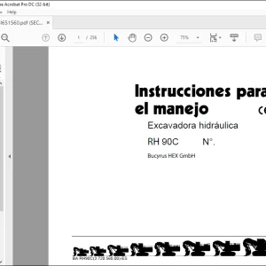 CAT Bucyrus RH90C Excavadora hidráulica INSTRUCCIONES PARA EL MANEJO Manual BI651560 - PDF DOWNLOAD (Spanish)