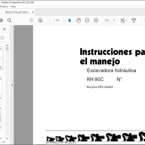 CAT Bucyrus RH90C Excavadora hidráulica INSTRUCCIONES PARA EL MANEJO Manual - PDF DOWNLOAD (Spanish)