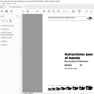 CAT Bucyrus RH90C Excavadora hidráulica Instrucciones Para el manejo 3725043 PDF DOWNLOAD (Spanish)