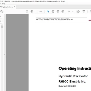 CAT Bucyrus RH90C Hydraulic Excavator Operating Instruction Manual 3725083 - PDF DOWNLOAD