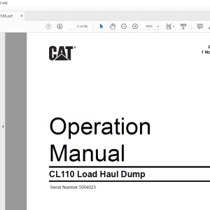 CAT CL110 Load Haul Dump Operation Manual SN 5004023  - PDF DOWNLOAD