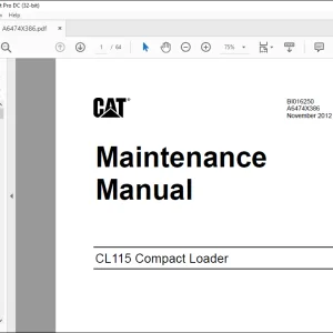 CAT CL115 Compact Loader Maintenance Manual - PDF DOWNLOAD
