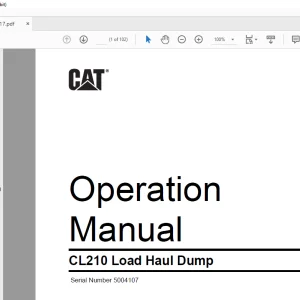 CAT CL210 Load Haul Dump Operation Manual SN 5004107 - PDF DOWNLOAD