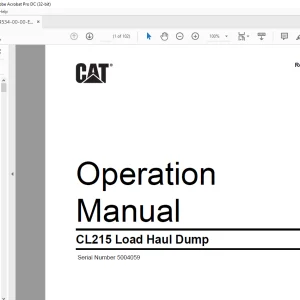 CAT CL215 Load Haul Dump Operation Manual 5004059 - PDF DOWNLOAD
