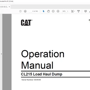 CAT CL215 Load Haul Dump Operation Manual 5004096 - PDF DOWNLOAD