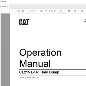CAT CL215 Load Haul Dump Operation Manual 5004139 - PDF DOWNLOAD