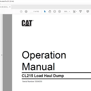 CAT CL215 Load Haul Dump Operation Manual Operation Manual SN 5004058 - PDF DOWNLOAD