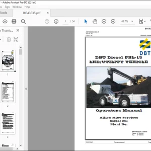 CAT DBT Diesel FBL-10 LHD UTILITY VEHICLE Load Haul Dump Operators Manual - PDF DOWNLOAD