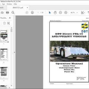 CAT DBT Diesel FBL-10 LHD UTILITY VEHICLE Load Haul Dump Operators Manual BI643701  - PDF DOWNLOAD