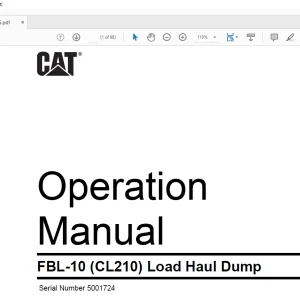 CAT FBL-10 (CL210) Load Haul Dump Operation Manual SN 5001724 -  PDF DOWNLOAD
