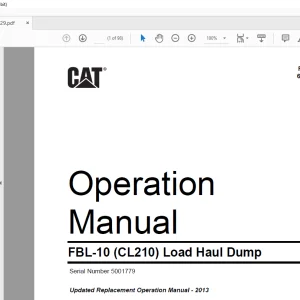 CAT FBL-10 (CL210) Load Haul Dump Operation Manual SN 5001779  - PDF DOWNLOAD