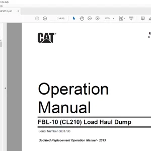 CAT FBL-10 (CL210) Load Haul Dump Operation Manual SN 5001780 - PDF DOWNLOAD
