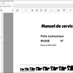 CAT Pelle hydraulique RH40E MANUEL DE SERVICE BI651592  - PDF DOWNLOAD (French)