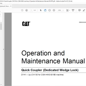 CAT Quick Coupler (Dedicated Wedge Lock) Operation & Maintenance Manual - PDF DOWNLOAD