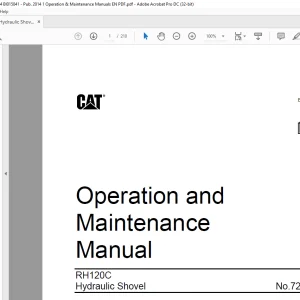 CAT RH120C Hydraulic Shovel Operation & Maintenance Manual 72794 - PDF DOWNLOAD