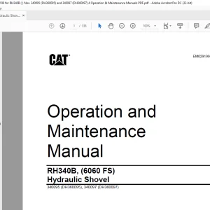CAT RH340B (6060 FS) Hydraulic Shovel Operation & Maintenance Manual EM029199-0 - PDF DOWNLOAD