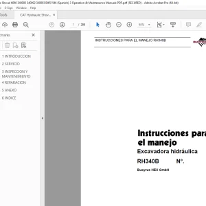 CAT RH340B Excavadora hidráulica Instrucciones para el manejo 3725045 PDF DOWNLOAD (SPANISH)