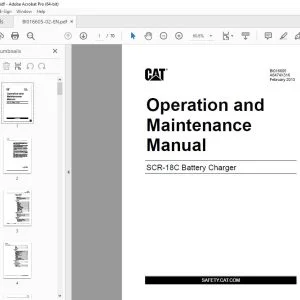 CAT SCR-18C Battery Charger Operation & Maintenance Manual BI016605 PDF DOWNLOAD