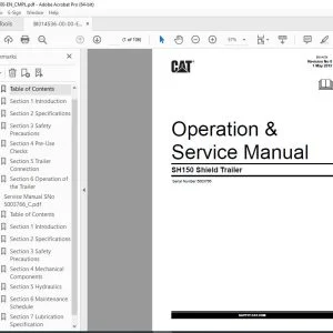 CAT SH150 Shield Trailer Operation & Service Manual SN 5003766 PDF DOWNLOAD