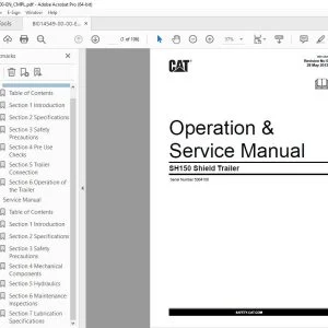 CAT SH150 Shield Trailer Operation & Service Manual SN 5004100 PDF DOWNLOAD