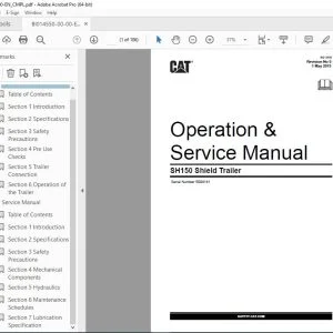 CAT SH150 Shield Trailer Operation & Service Manual SN 5004141 PDF DOWNLOAD