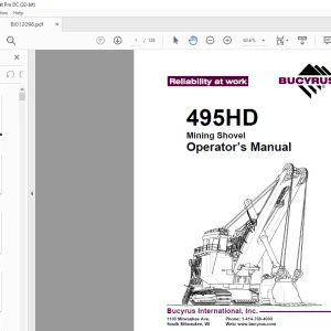 CAT bucyrus 495HD Mining Shovel Operator’s Manual - PDF DOWNLOAD