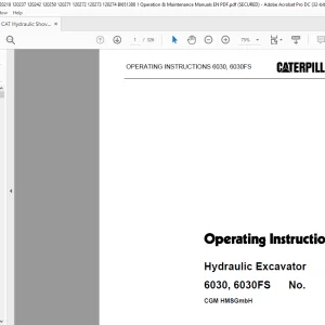 CATERPILLAR 6030 6030 FS Hydraulic Excavator Operating Instruction Manual - PDF DOWNLOAD