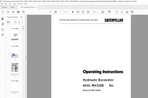 CATERPILLAR 6030 RH120E Hydraulic Excavator Operation Instruction Manual - PDF DOWNLOAD