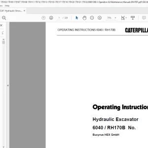 CATERPILLAR 6040 RH 170B Hydraulic Excavator Operating Instruction Manual - PDF DOWNLOAD