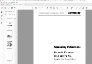 CATERPILLAR 6050 6050FS Hydraulic Excavator Operating Instruction Manual - PDF DOWNLOAD