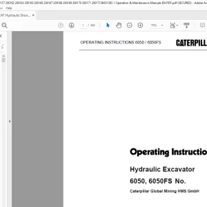 CATERPILLAR 6050 6050FS Hydraulic Excavator Operating Instruction Manual - PDF DOWNLOAD