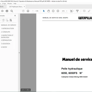 CATERPILLAR 6050 6050FS Pelle hydraulique Manuel de service 3847006 PDF DOWNLOAD (FRENCH)