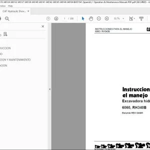 CATERPILLAR 6060, RH340B Excavadora hidráulica Instrucciones Para el manejo 3725096 - PDF DOWNLOAD (Spanish)